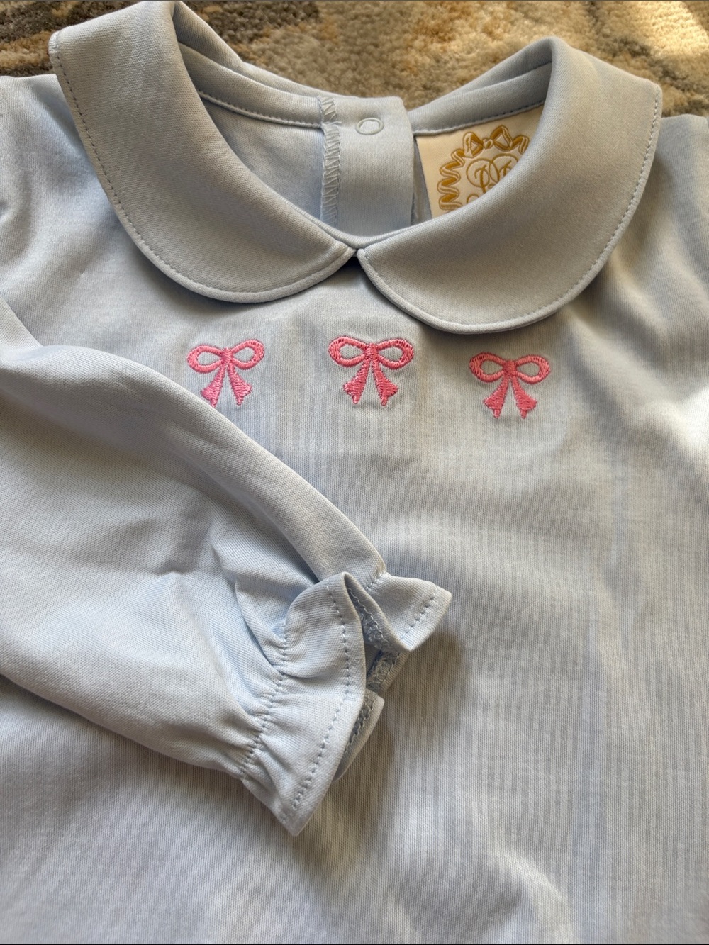 TBBC Blue with Pink Bows One Piece - NWOT - Picture 4 of 5